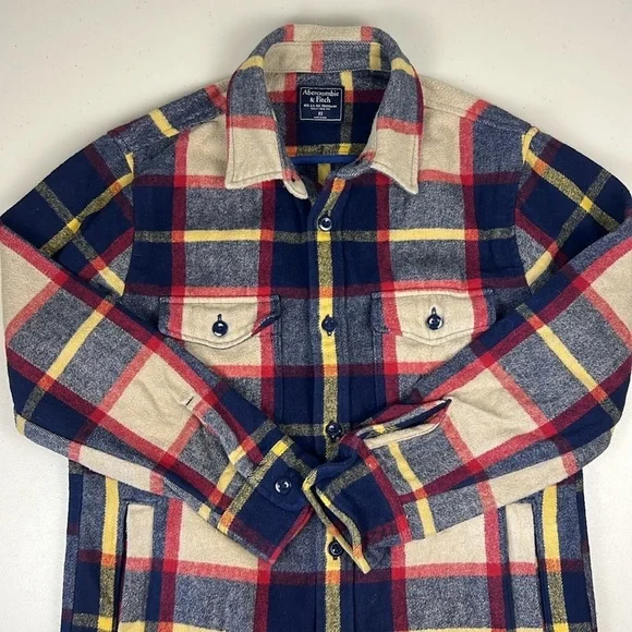 Abercrombie & Fitch thick flannel layering jacket EUC - Picture 10 of 12